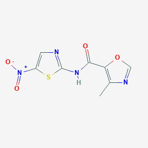 molecular formula C8H6N4O4S B2394093 5-Oxazolecarboxamide, 4-methyl-N-(5-nitro-2-thiazolyl)- CAS No. 862829-10-5