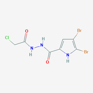 molecular formula C7H6Br2ClN3O2 B2394096 4,5-Dibromo-N'-(2-chloroacetyl)-1H-pyrrole-2-carbohydrazide CAS No. 2224342-17-8