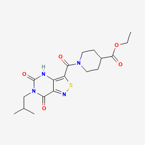 Ethyl 1-(6-isobutyl-5,7-dioxo-4,5,6,7-tetrahydroisothiazolo[4,3-d]pyrimidine-3-carbonyl)piperidine-4-carboxylate