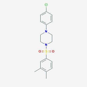 molecular formula C18H21ClN2O2S B239410 1-(4-Chlorophenyl)-4-[(3,4-dimethylphenyl)sulfonyl]piperazine 
