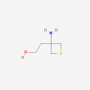 molecular formula C5H11NOS B2394101 2-(3-Aminothietan-3-yl)ethanol CAS No. 1545881-41-1