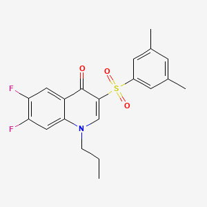 molecular formula C20H19F2NO3S B2394114 3-[(3,5-dimethylphenyl)sulfonyl]-6,7-difluoro-1-propylquinolin-4(1H)-one CAS No. 1547050-53-2