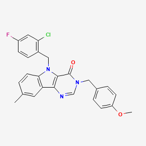 molecular formula C26H21ClFN3O2 B2394115 5-(2-chloro-4-fluorobenzyl)-3-(4-methoxybenzyl)-8-methyl-3H-pyrimido[5,4-b]indol-4(5H)-one CAS No. 1189863-77-1