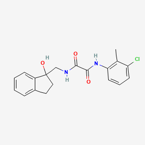 molecular formula C19H19ClN2O3 B2394117 N1-(3-chloro-2-methylphenyl)-N2-((1-hydroxy-2,3-dihydro-1H-inden-1-yl)methyl)oxalamide CAS No. 1396677-10-3