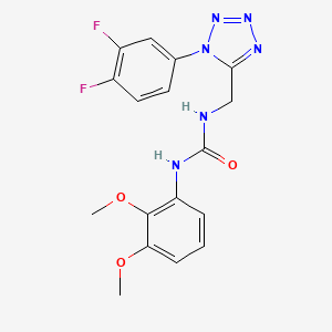 molecular formula C17H16F2N6O3 B2394119 1-((1-(3,4-difluorophenyl)-1H-tetrazol-5-yl)methyl)-3-(2,3-dimethoxyphenyl)urea CAS No. 942000-93-3