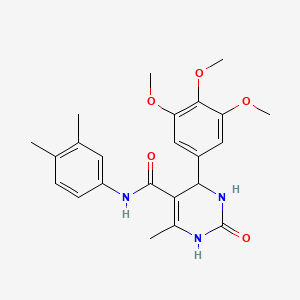 molecular formula C23H27N3O5 B2394123 N-(3,4-dimethylphenyl)-6-methyl-2-oxo-4-(3,4,5-trimethoxyphenyl)-1,2,3,4-tetrahydropyrimidine-5-carboxamide CAS No. 406691-59-6