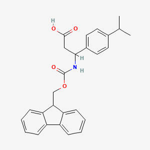 molecular formula C27H27NO4 B2394126 3-(9H-fluoren-9-ylmethoxycarbonylamino)-3-(4-propan-2-ylphenyl)propanoic Acid CAS No. 728919-92-4