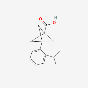 molecular formula C15H18O2 B2394138 3-(2-Propan-2-ylphenyl)bicyclo[1.1.1]pentane-1-carboxylic acid CAS No. 2287288-83-7