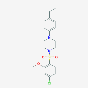 molecular formula C19H23ClN2O3S B239414 1-[(4-Chloro-2-methoxyphenyl)sulfonyl]-4-(4-ethylphenyl)piperazine 