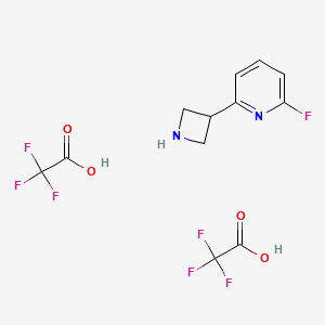 molecular formula C12H11F7N2O4 B2394141 2-(Azetidin-3-yl)-6-fluoropyridine;2,2,2-trifluoroacetic acid CAS No. 2470436-18-9