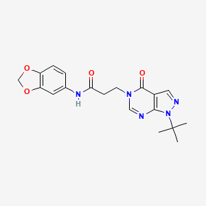 molecular formula C19H21N5O4 B2394142 N-(benzo[d][1,3]dioxol-5-yl)-3-(1-(tert-butyl)-4-oxo-1H-pyrazolo[3,4-d]pyrimidin-5(4H)-yl)propanamide CAS No. 946234-44-2