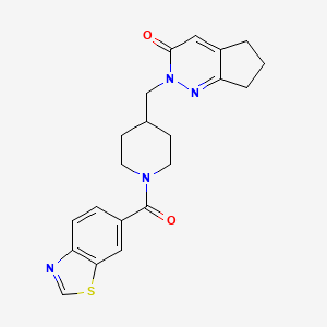 molecular formula C21H22N4O2S B2394146 2-{[1-(1,3-benzothiazole-6-carbonyl)piperidin-4-yl]methyl}-2H,3H,5H,6H,7H-cyclopenta[c]pyridazin-3-one CAS No. 2097866-64-1