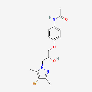molecular formula C16H20BrN3O3 B2394165 N-{4-[3-(4-Bromo-3,5-dimethyl-pyrazol-1-yl)-2-hydroxy-propoxy]-phenyl}-acetamide CAS No. 890605-06-8