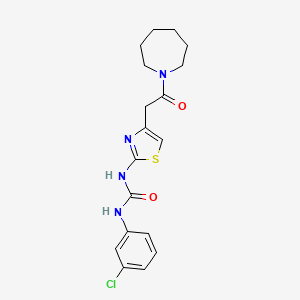 molecular formula C18H21ClN4O2S B2394170 1-(4-(2-(Azepan-1-yl)-2-oxoethyl)thiazol-2-yl)-3-(3-chlorophenyl)urea CAS No. 897621-00-0