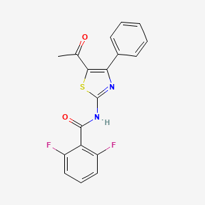 molecular formula C18H12F2N2O2S B2394172 N-(5-acetyl-4-phenyl-1,3-thiazol-2-yl)-2,6-difluorobenzamide CAS No. 325988-80-5