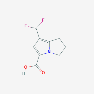molecular formula C9H9F2NO2 B2394183 1-(Difluoromethyl)-6,7-dihydro-5H-pyrrolizine-3-carboxylic acid CAS No. 2248296-02-6