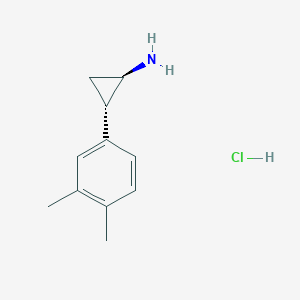 molecular formula C11H16ClN B2394193 (1R,2S)-2-(3,4-Dimethylphenyl)cyclopropan-1-amine;hydrochloride CAS No. 1807938-40-4