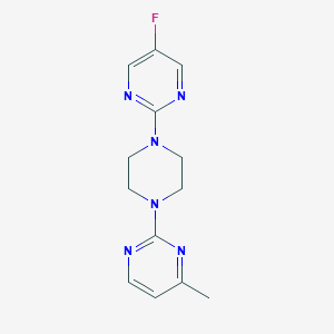 molecular formula C13H15FN6 B2394197 2-[4-(5-Fluoropyrimidin-2-yl)piperazin-1-yl]-4-methylpyrimidine CAS No. 2415520-41-9