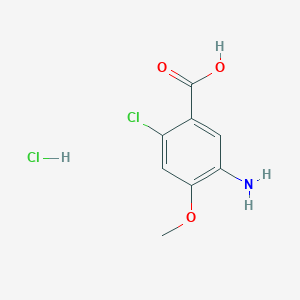 molecular formula C8H9Cl2NO3 B2394199 5-Amino-2-chloro-4-methoxybenzoic acid hydrochloride CAS No. 2288709-08-8