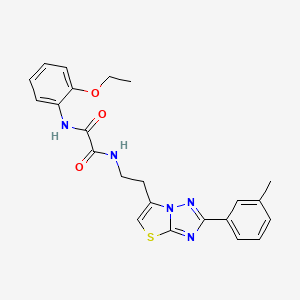 molecular formula C23H23N5O3S B2394205 N1-(2-ethoxyphenyl)-N2-(2-(2-(m-tolyl)thiazolo[3,2-b][1,2,4]triazol-6-yl)ethyl)oxalamide CAS No. 894041-58-8