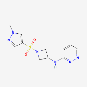 molecular formula C11H14N6O2S B2394211 N-{1-[(1-甲基-1H-吡唑-4-磺酰基)氮杂环丁-3-基]吡啶-3-胺 CAS No. 2097908-84-2