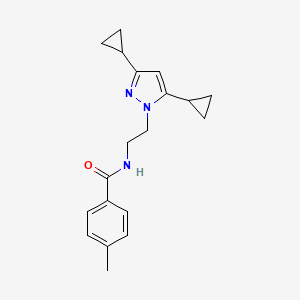 N-(2-(3,5-dicyclopropyl-1H-pyrazol-1-yl)ethyl)-4-methylbenzamide