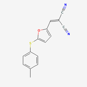 molecular formula C15H10N2OS B2394218 ({5-[(4-Methylphenyl)sulfanyl]furan-2-yl}methylidene)propanedinitrile CAS No. 56656-65-6