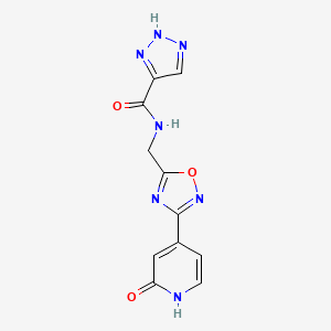 N-((3-(2-oxo-1,2-dihydropyridin-4-yl)-1,2,4-oxadiazol-5-yl)methyl)-1H-1,2,3-triazole-5-carboxamide