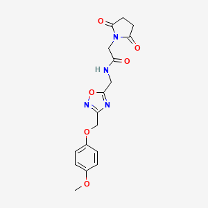 2-(2,5-dioxopyrrolidin-1-yl)-N-((3-((4-methoxyphenoxy)methyl)-1,2,4-oxadiazol-5-yl)methyl)acetamide