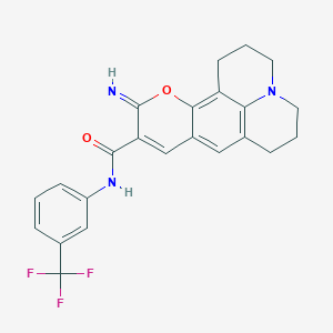 4-imino-N-[3-(trifluoromethyl)phenyl]-3-oxa-13-azatetracyclo[7.7.1.0^{2,7}.0^{13,17}]heptadeca-1,5,7,9(17)-tetraene-5-carboxamide