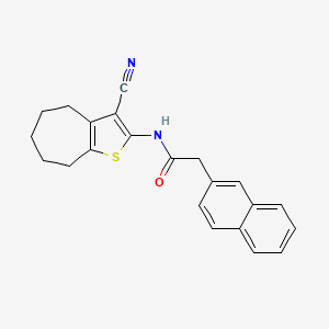 molecular formula C22H20N2OS B2394236 N-(3-氰基-5,6,7,8-四氢-4H-环庚[b]噻吩-2-基)-2-(萘-2-基)乙酰胺 CAS No. 955828-45-2