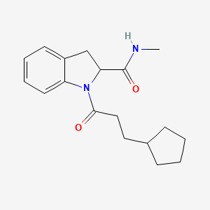 molecular formula C18H24N2O2 B2394237 1-(3-环戊基丙酰)-N-甲基吲哚啉-2-甲酰胺 CAS No. 1098107-73-3