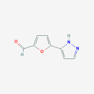 molecular formula C8H6N2O2 B2394238 5-(1h-Pyrazol-5-yl)-2-furaldehyde CAS No. 1015939-90-8