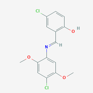 molecular formula C15H13Cl2NO3 B2394241 4-chloro-2-{(E)-[(4-chloro-2,5-dimethoxyphenyl)imino]methyl}phenol CAS No. 1232826-99-1
