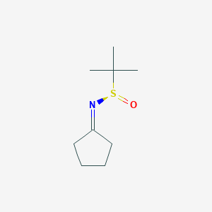 molecular formula C9H17NOS B2394243 (R)-N-cyclopentylidene-2-methylpropane-2-sulfinamide CAS No. 891782-29-9