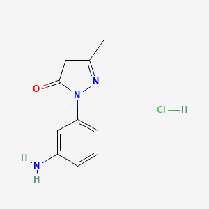 molecular formula C10H12ClN3O B2394258 2-(3-Aminophenyl)-5-methyl-2,4-dihydro-pyrazol-3-one hydrochloride CAS No. 292151-88-3