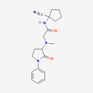 molecular formula C19H24N4O2 B2394259 N-(1-cyanocyclopentyl)-2-[methyl(2-oxo-1-phenylpyrrolidin-3-yl)amino]acetamide CAS No. 1356718-37-0