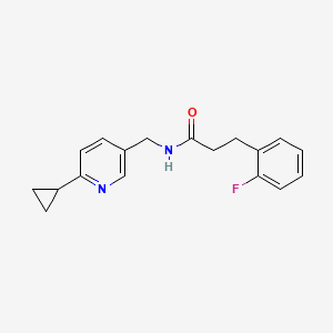 molecular formula C18H19FN2O B2394266 N-[(6-cyclopropylpyridin-3-yl)methyl]-3-(2-fluorophenyl)propanamide CAS No. 2097862-99-0