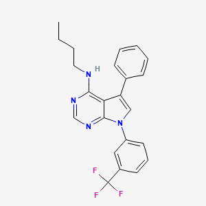 molecular formula C23H21F3N4 B2394274 N-丁基-5-苯基-7-[3-(三氟甲基)苯基]吡咯并[2,3-d]嘧啶-4-胺 CAS No. 477235-66-8