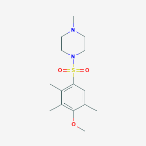 molecular formula C15H24N2O3S B239428 Methyl 2,3,6-trimethyl-4-[(4-methyl-1-piperazinyl)sulfonyl]phenyl ether 