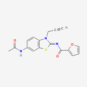 molecular formula C17H13N3O3S B2394281 N-(6-acetamido-3-prop-2-ynyl-1,3-benzothiazol-2-ylidene)furan-2-carboxamide CAS No. 865182-89-4