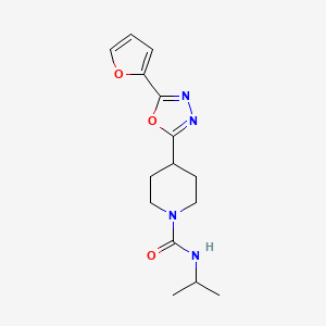 molecular formula C15H20N4O3 B2394284 4-(5-(furan-2-yl)-1,3,4-oxadiazol-2-yl)-N-isopropylpiperidine-1-carboxamide CAS No. 1171497-02-1