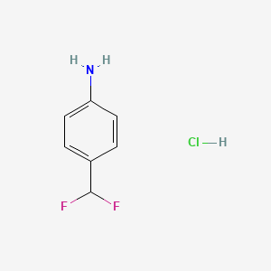 molecular formula C7H8ClF2N B2394286 4-(Difluoromethyl)aniline hydrochloride CAS No. 1980063-54-4