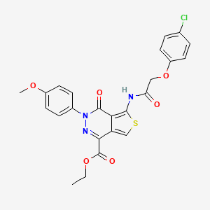 molecular formula C24H20ClN3O6S B2394288 Ethyl 5-[[2-(4-chlorophenoxy)acetyl]amino]-3-(4-methoxyphenyl)-4-oxothieno[3,4-d]pyridazine-1-carboxylate CAS No. 851952-30-2