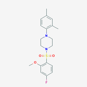 molecular formula C19H23FN2O3S B239429 1-(2,4-Dimethylphenyl)-4-[(4-fluoro-2-methoxyphenyl)sulfonyl]piperazine 