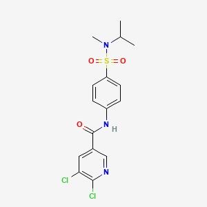 molecular formula C16H17Cl2N3O3S B2394290 5,6-dichloro-N-{4-[methyl(propan-2-yl)sulfamoyl]phenyl}pyridine-3-carboxamide CAS No. 930462-33-2
