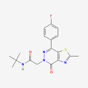 molecular formula C18H19FN4O2S B2394291 N-(tert-butyl)-2-(7-(4-fluorophenyl)-2-methyl-4-oxothiazolo[4,5-d]pyridazin-5(4H)-yl)acetamide CAS No. 941898-06-2