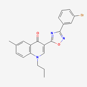 molecular formula C21H18BrN3O2 B2394292 3-[3-(3-溴苯基)-1,2,4-恶二唑-5-基]-6-甲基-1-丙基喹啉-4(1H)-酮 CAS No. 1326822-12-1
