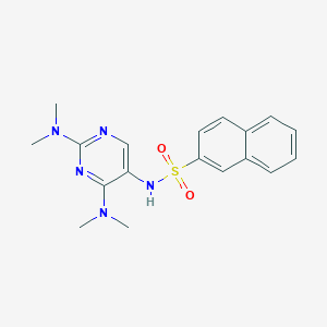 molecular formula C18H21N5O2S B2394298 N-(2,4-双(二甲氨基)嘧啶-5-基)萘-2-磺酰胺 CAS No. 1448027-77-7