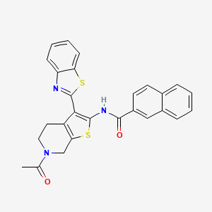 molecular formula C27H21N3O2S2 B2394300 N-(6-acetyl-3-(benzo[d]thiazol-2-yl)-4,5,6,7-tetrahydrothieno[2,3-c]pyridin-2-yl)-2-naphthamide CAS No. 864859-80-3